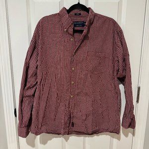 Grey Elephant Red and White Plaid Long Sleeve Button Down‎ Shirt - Size Large